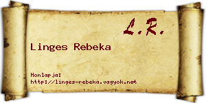Linges Rebeka névjegykártya